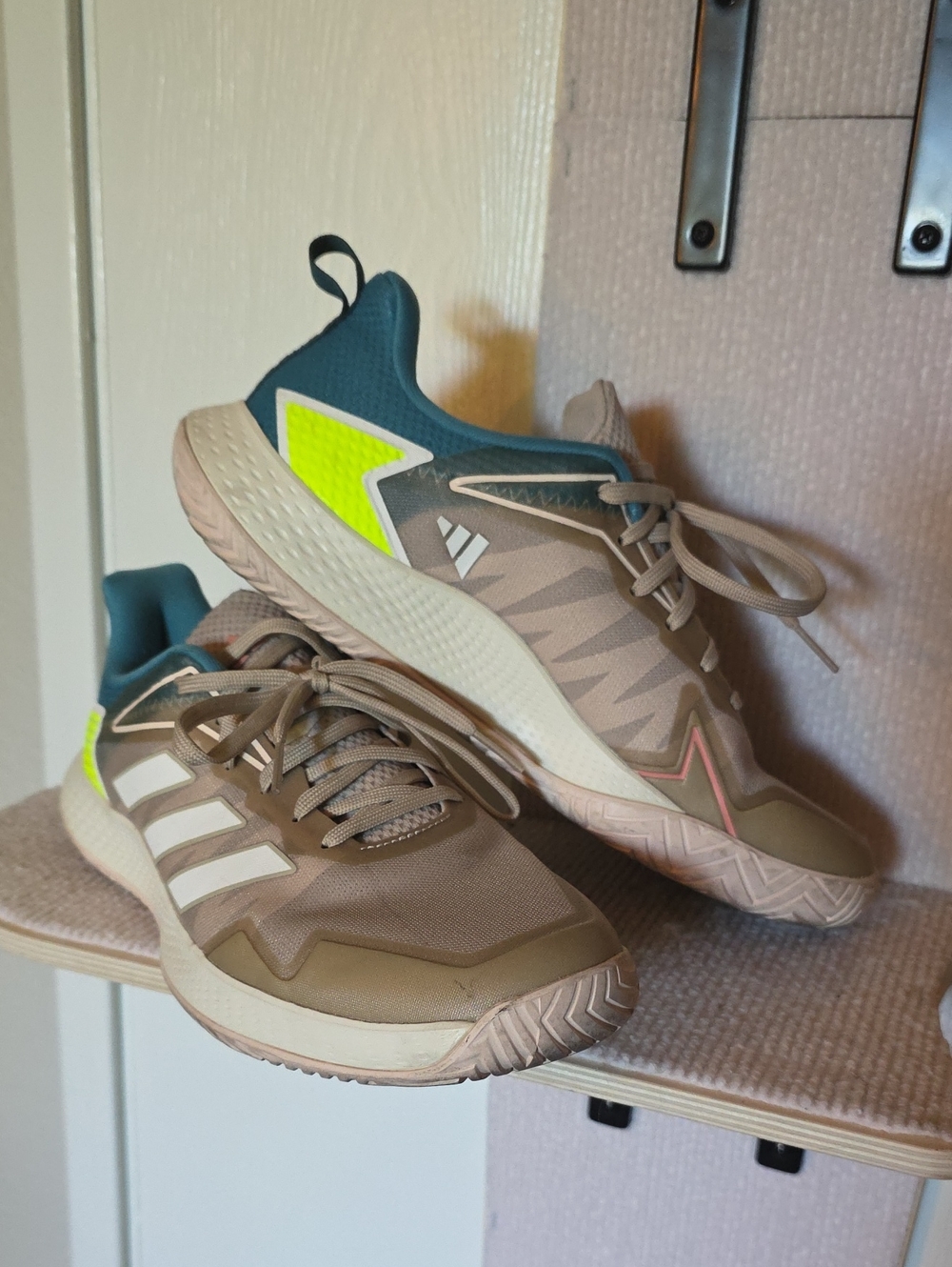 adidas Beige Teal Neon Accent Training Shoes
